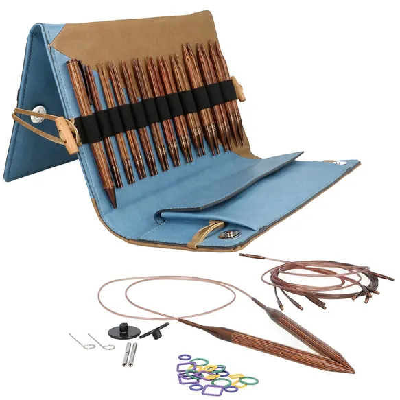 Kit aiguilles circulaires interchangeables KnitPro Ginger 13 cm