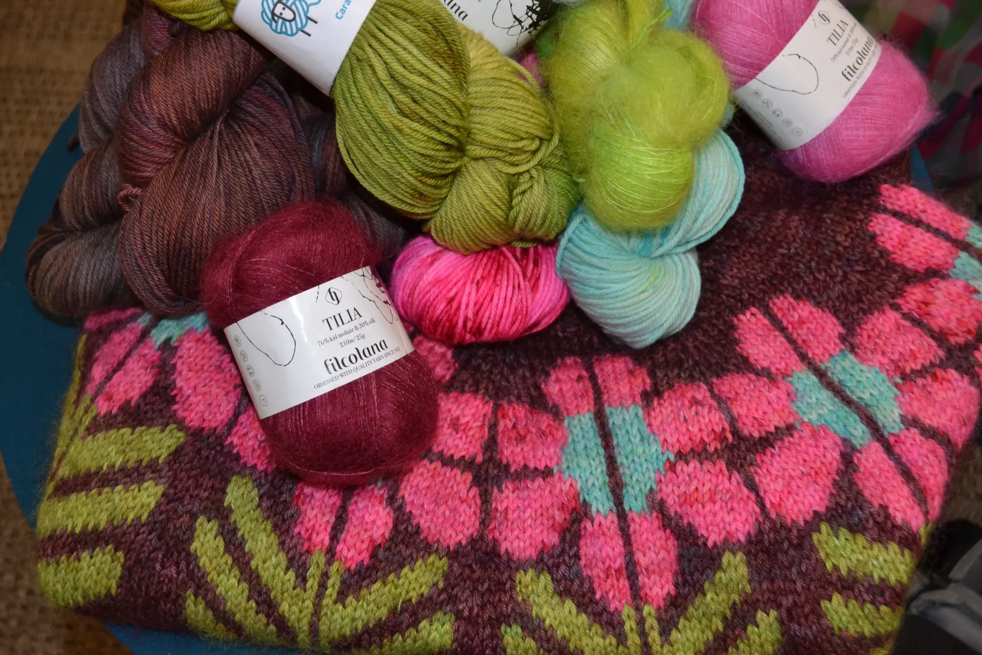 KIT "Harvest flowers" Superwash+mohair taille 1