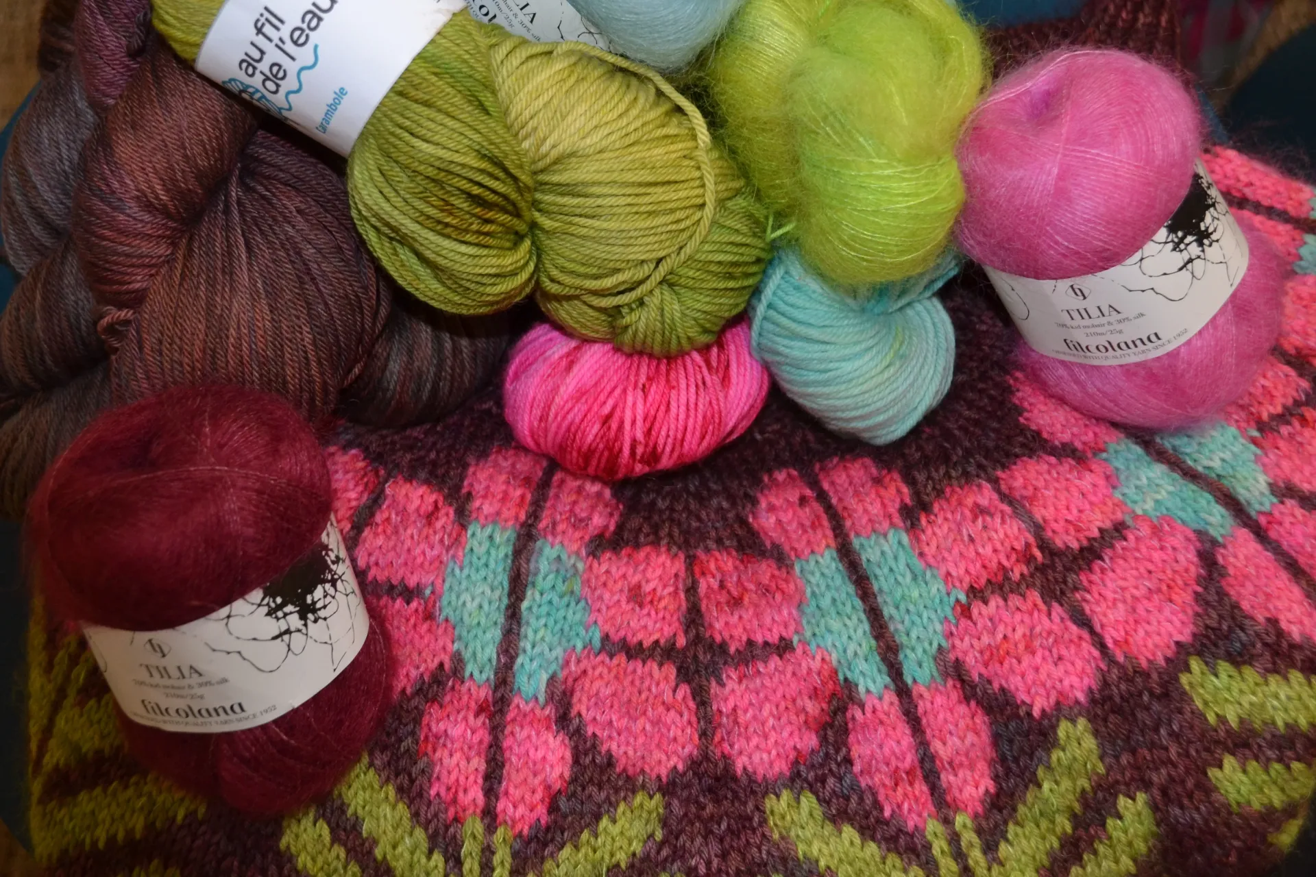 Kit "Harvest flower" Superwash+mohair taille 5 Manches longues