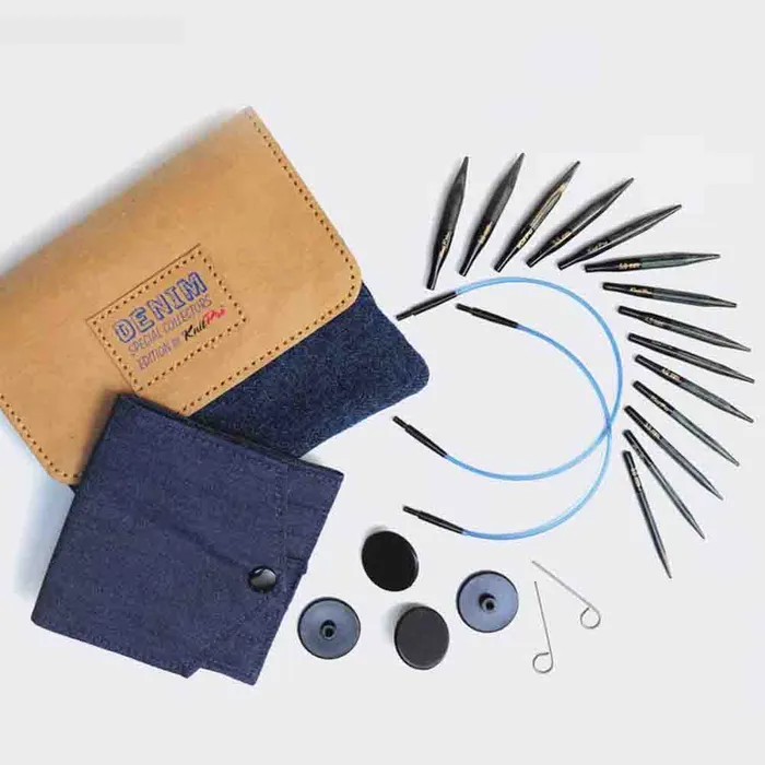 Kit aiguilles circulaires interchangeables KnitPro Mini "Denim" 5cm